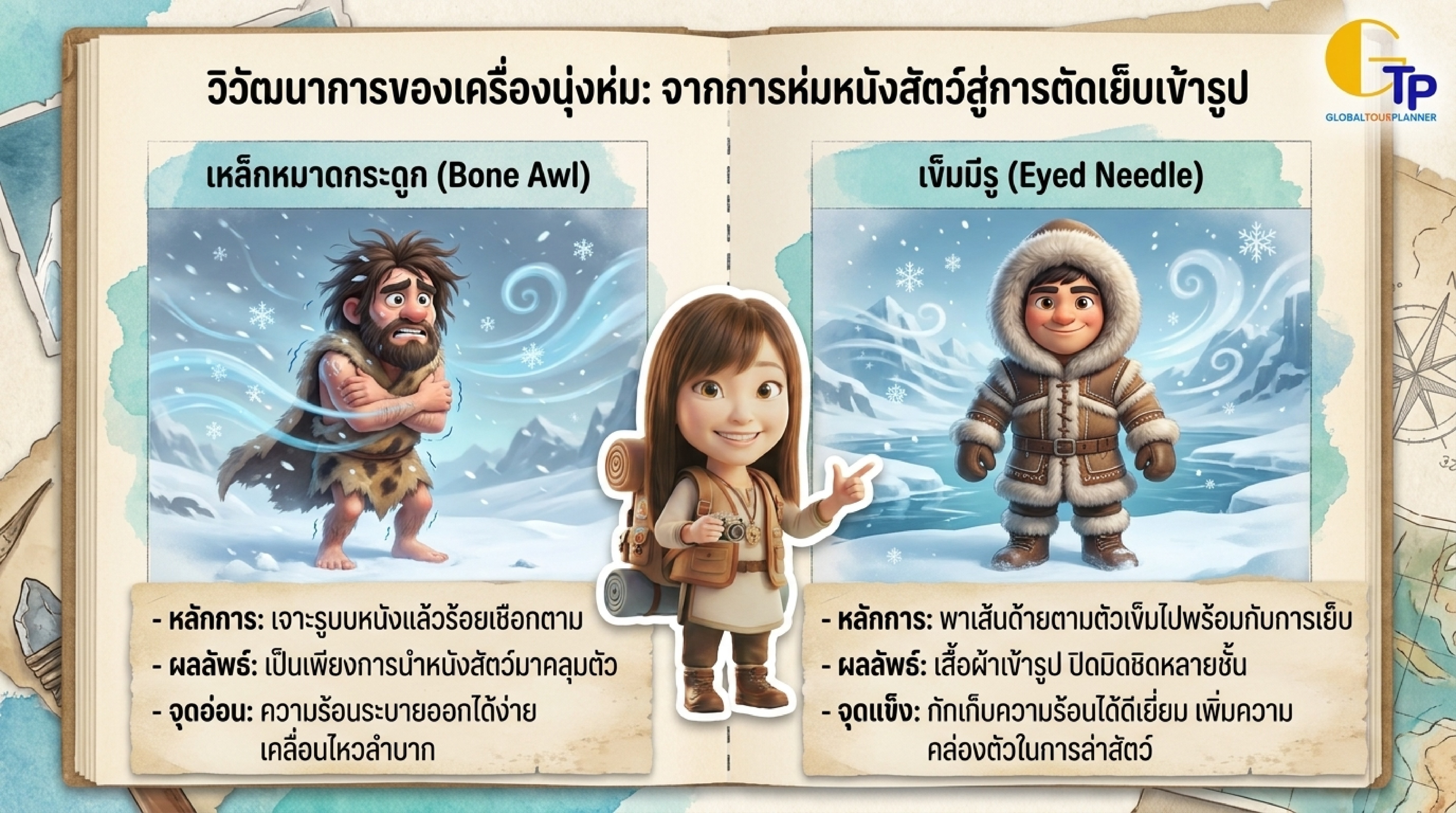วิวัฒนาการเครื่องแต่งกายยุคน้ำแข็ง จากเหล็กหมาดสู่เข็มเย็บผ้าเข้ารูป