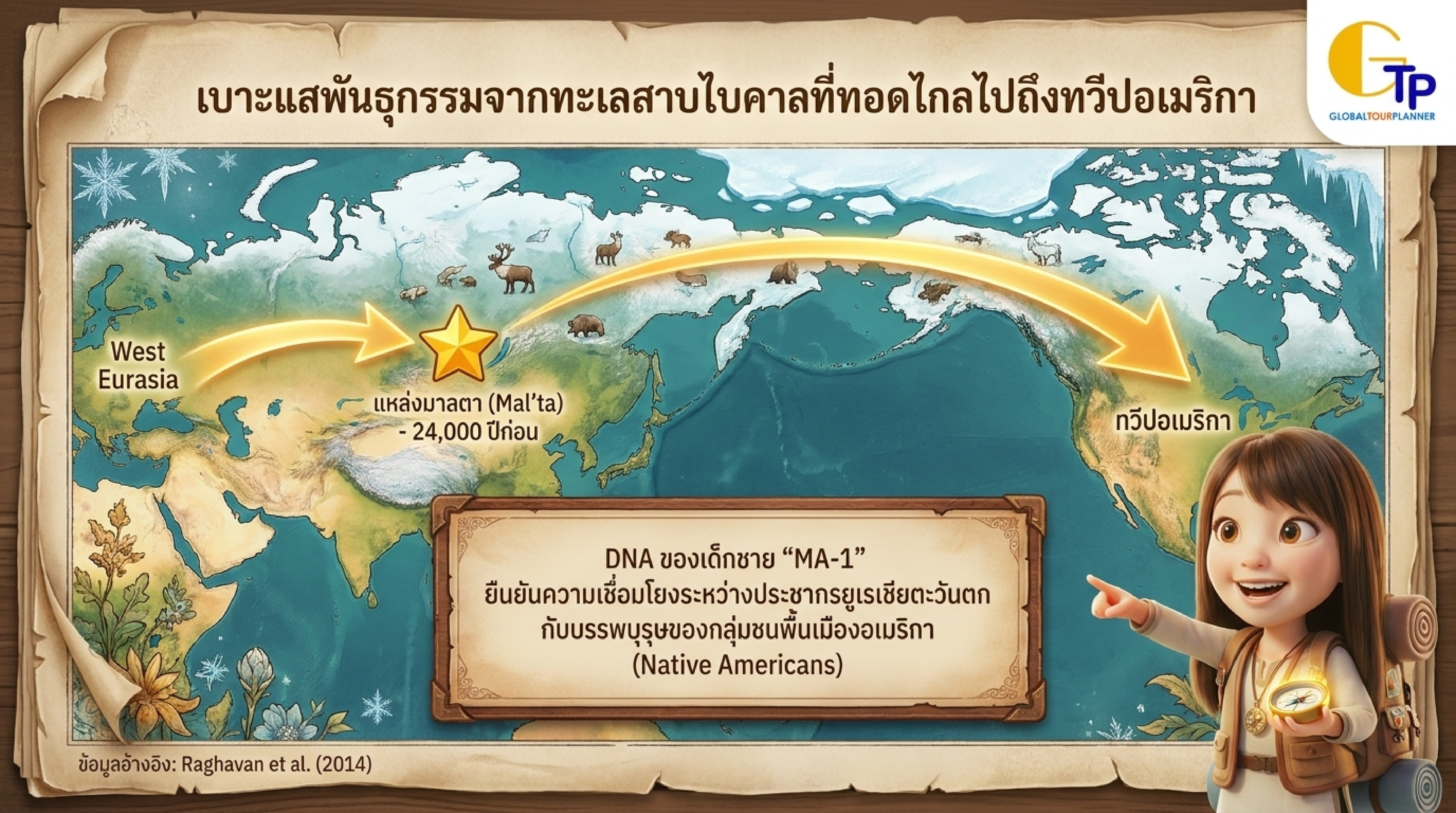 เด็กชายมัลตา Malta Boy MA-1 ไบคาล พันธุกรรมเชื่อมโยงคนพื้นเมืองอเมริกัน